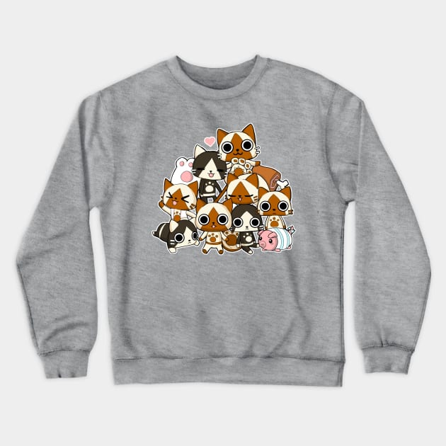 Felyne mountain - Monster hunter Crewneck Sweatshirt by linkitty